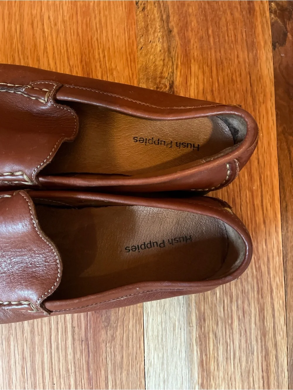 Hush Puppies Brown Leather Slip-On Loafers